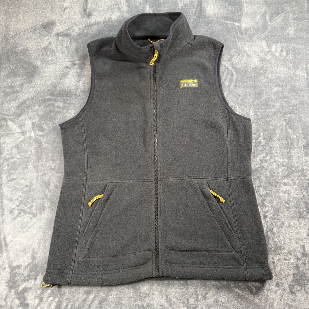 L.L.Bean Fleece Vest Full Zip Pockets Recycled Polyester Gray Heather Women's M
